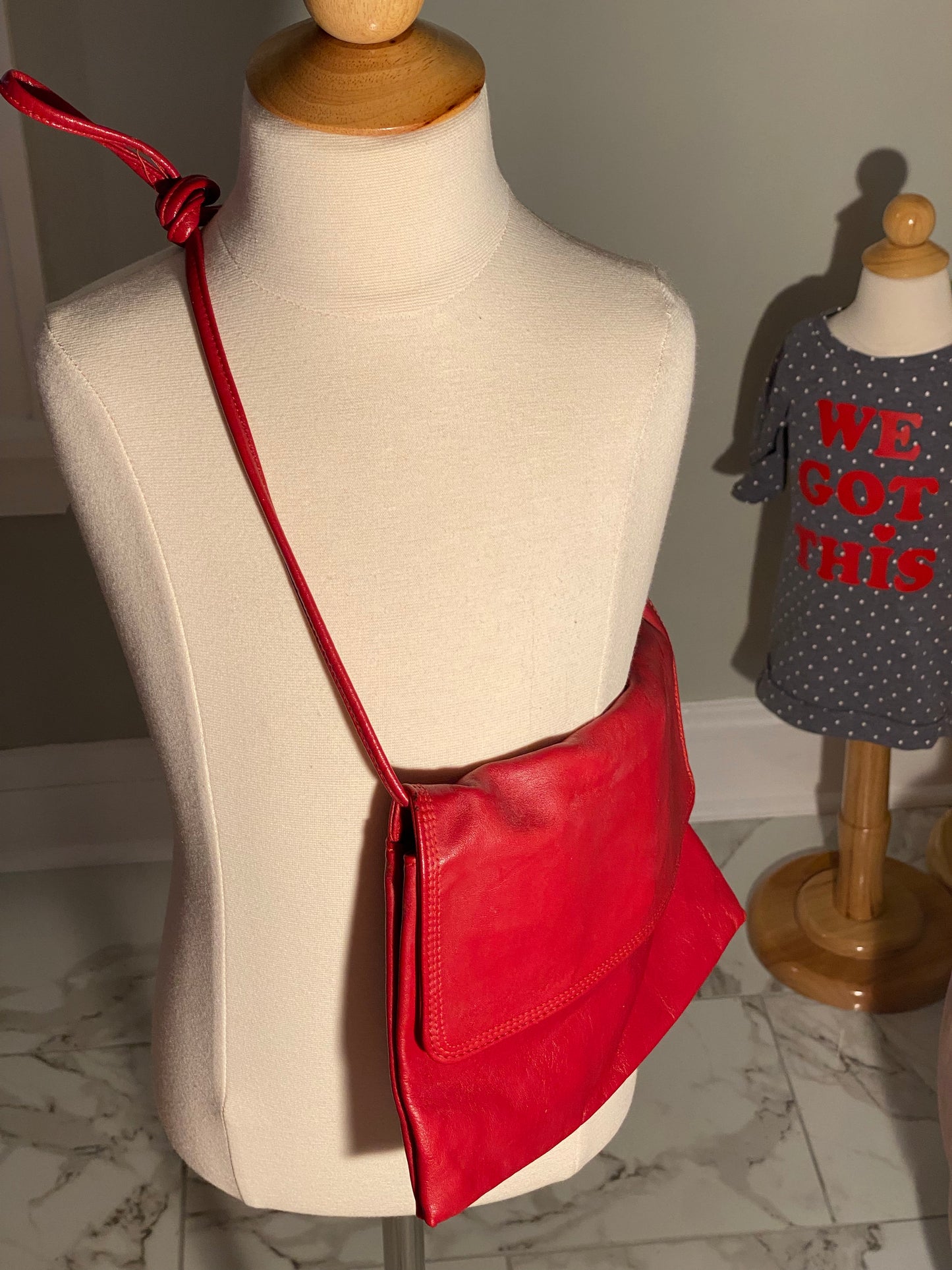 Crossbody leather handbag